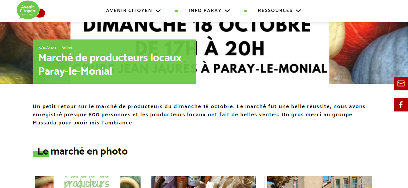 Screenshot du site 'Avenir Citoyen'