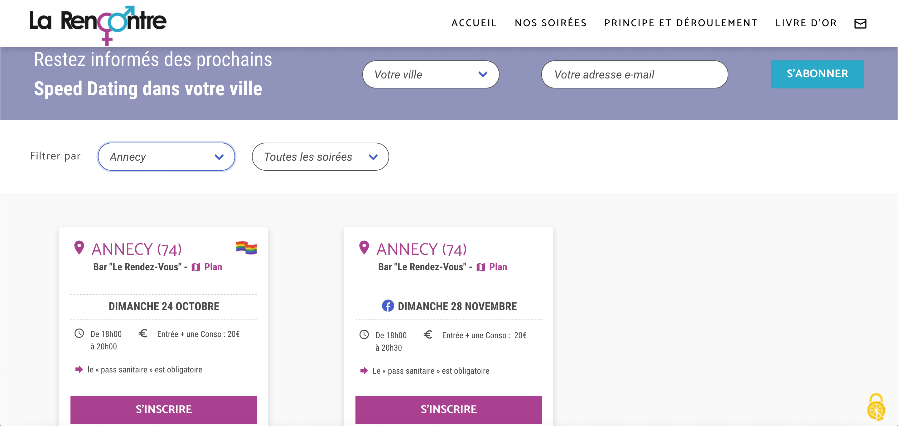 Screenshot du site 'La Rencontre'