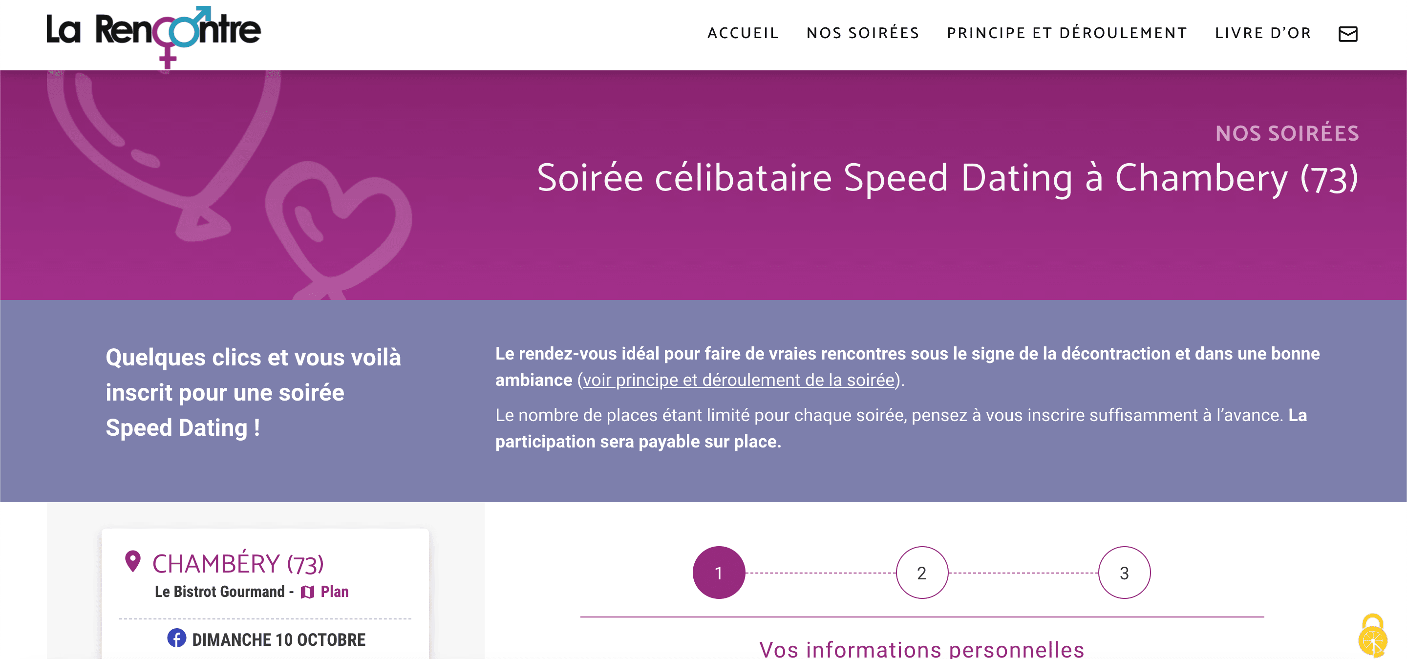 Screenshot du site 'La Rencontre'