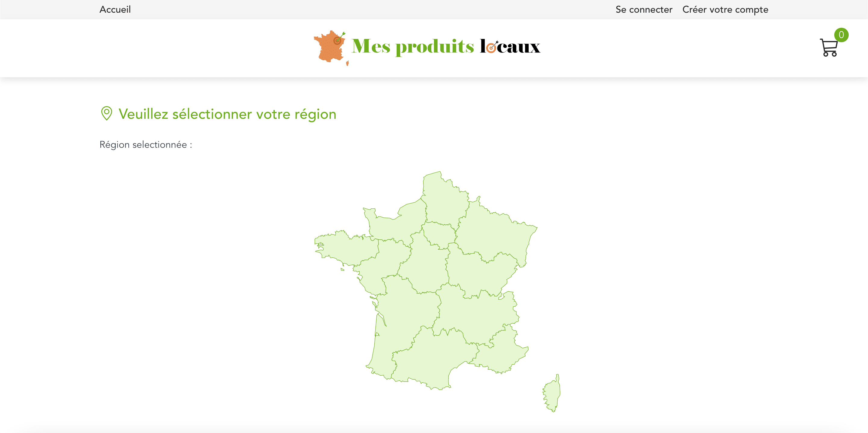 Screenshot du site 'Projet Mes Produits Locaux'