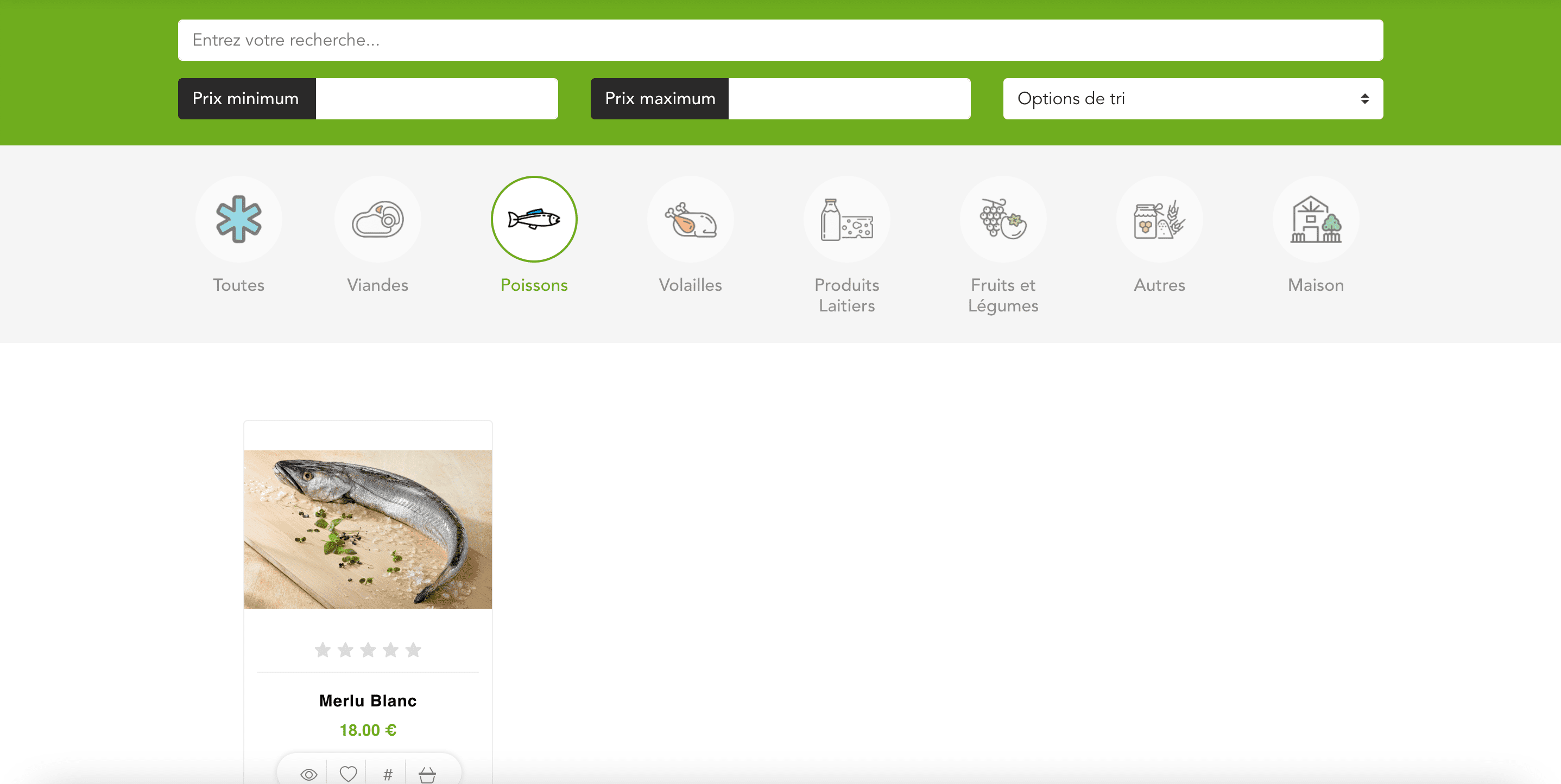 Screenshot du site 'Projet Mes Produits Locaux'