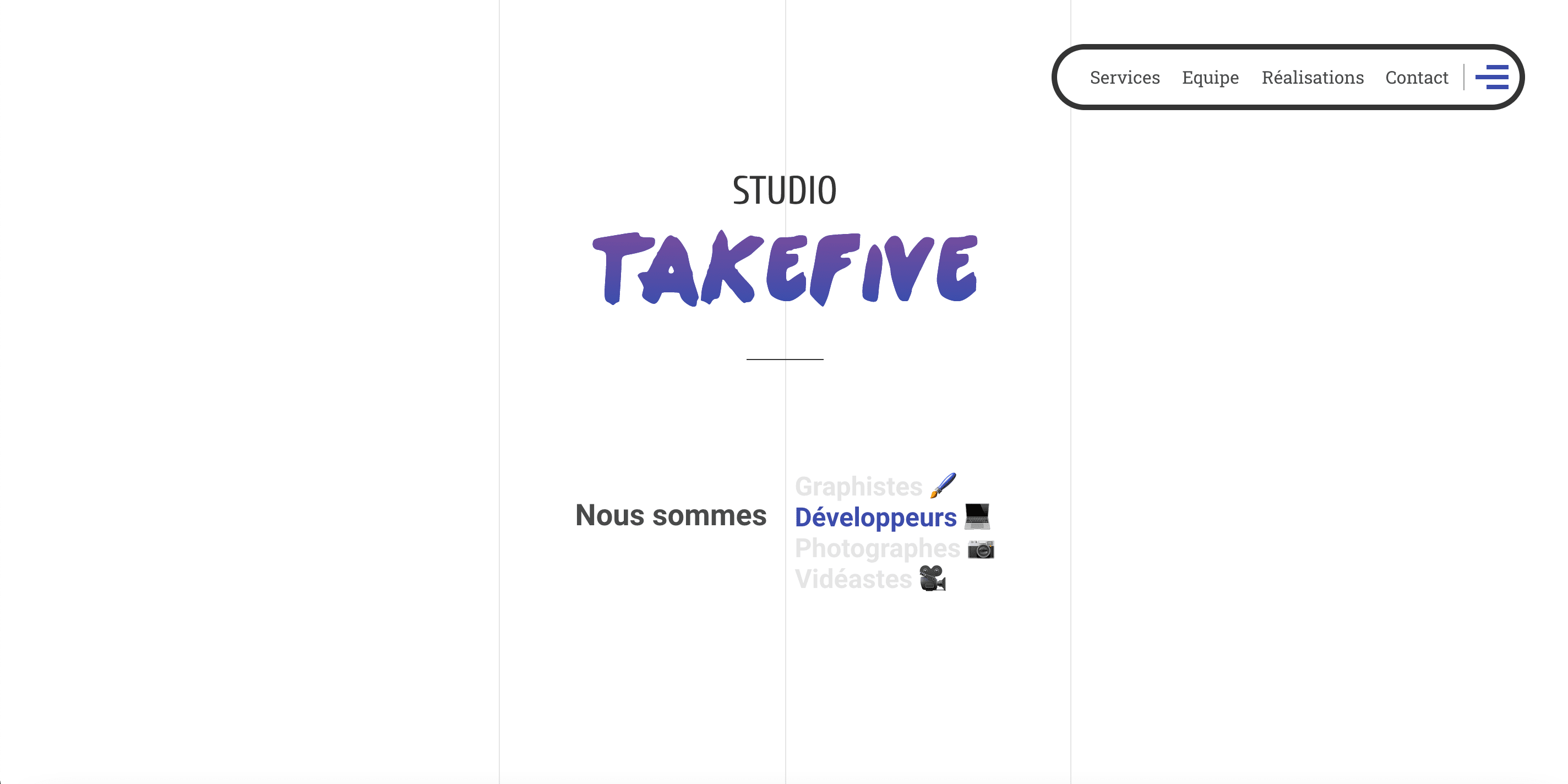 Screenshot du site 'Studio Take Five'